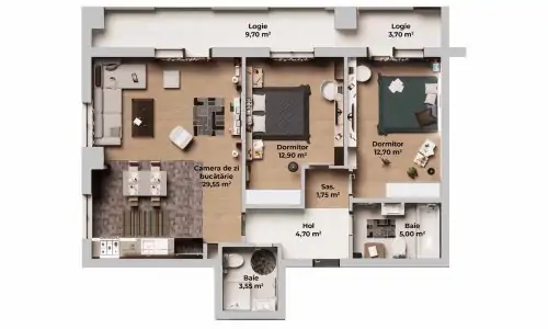 Apartamente de vanzare sibiu TIP B - vest residence